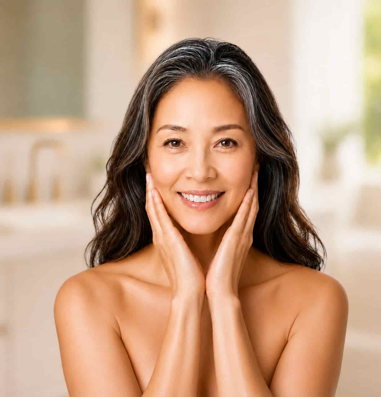 Patient with clear, healthy-looking skin